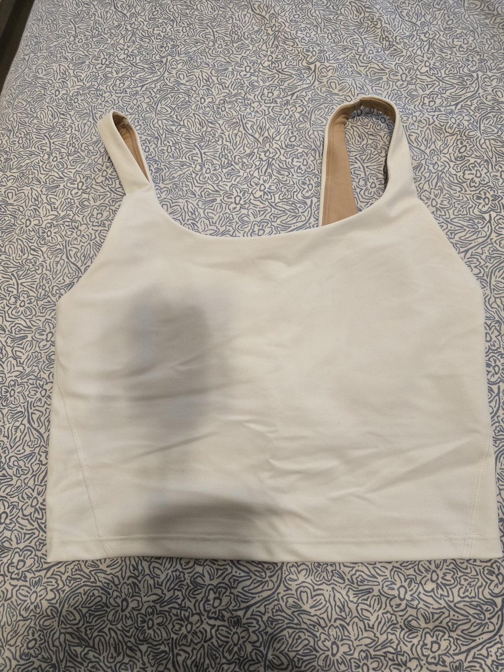 Old Navy White Crop Tank with Tan Straps